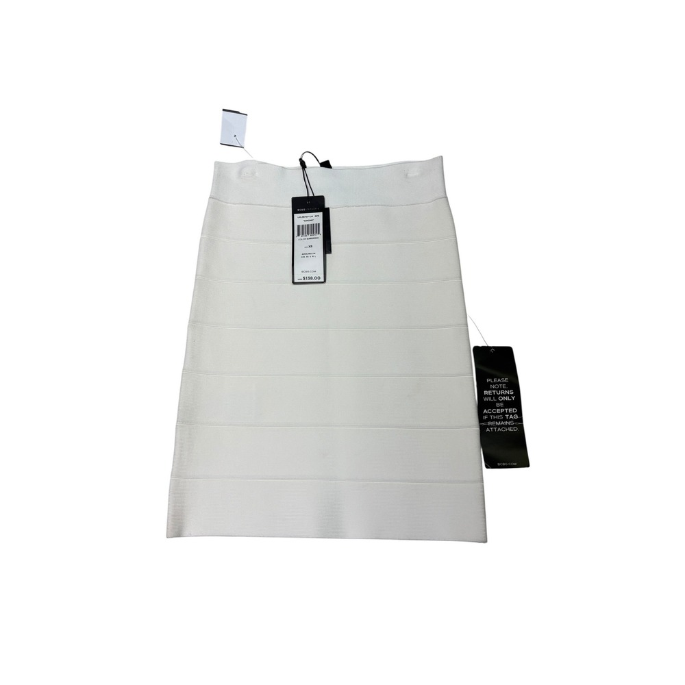 NWT BCBGMAXAZRIA Simone Bandage Mini Skirt Gardenia Whit